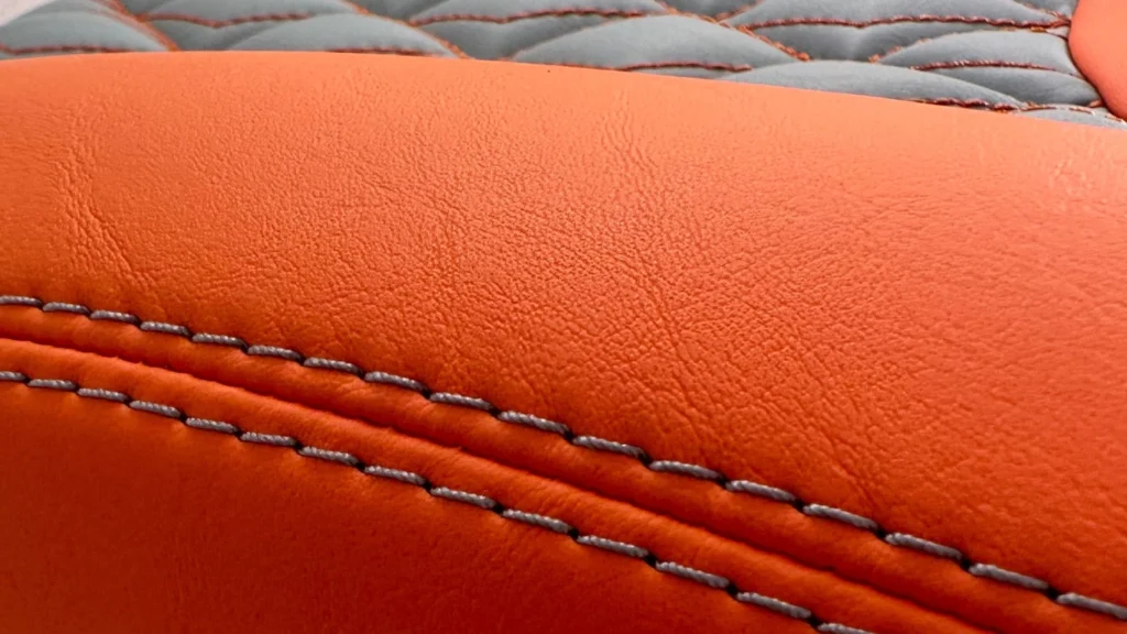 Upholstered furniture with vinyl orange