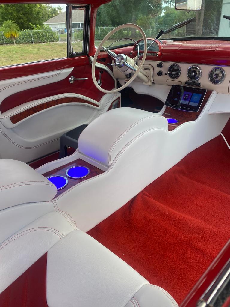 Luxury car with leather and vinyl upholstery